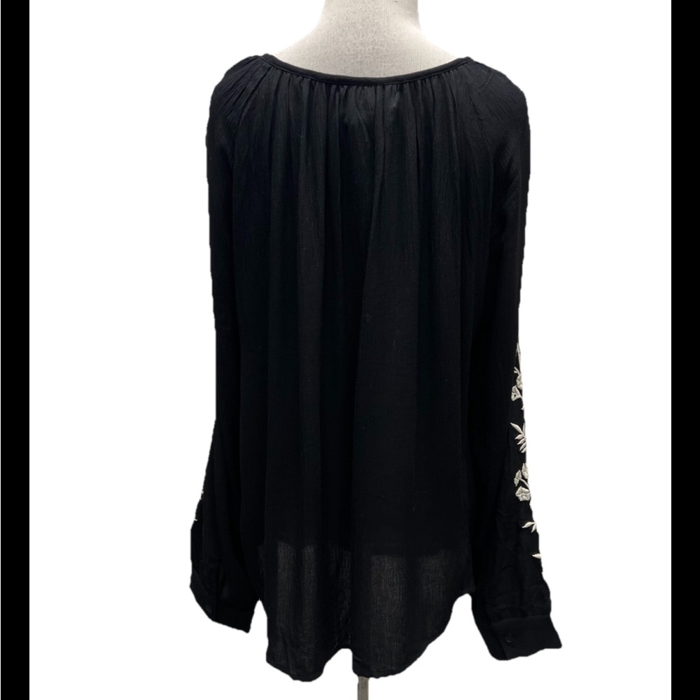 Karen Kane Embroidered Floral Long Sleeve Peasant Blouse XL - Picture 2 of 6